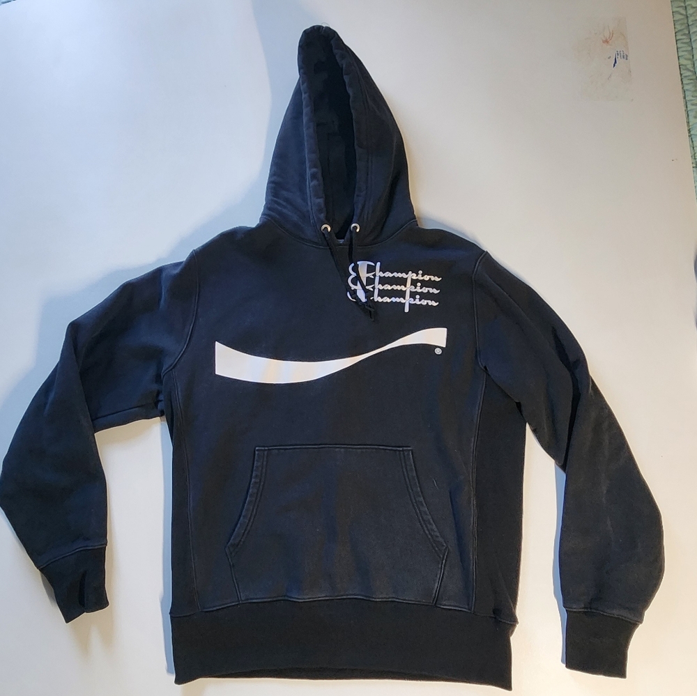 Champion x Coca Cola Hoodie Adult Large Black Reverse Weave Hooded Sweatshirt